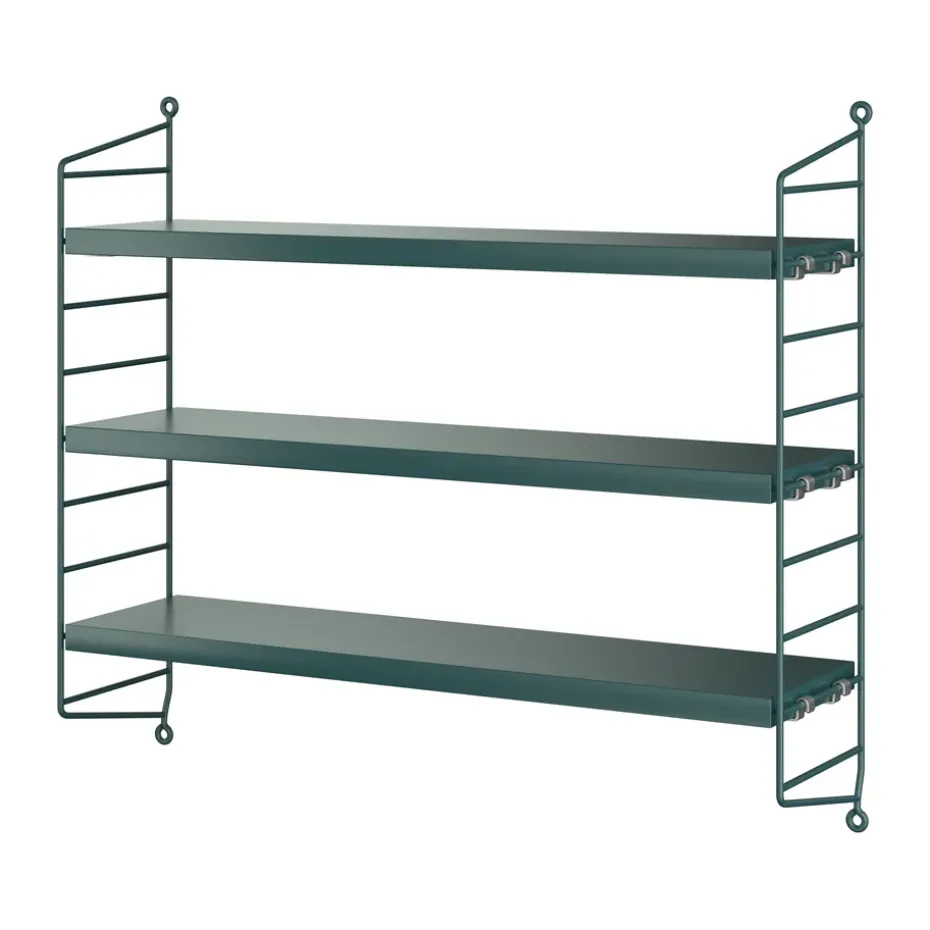 String Pocket wall shelf, Tegnér green