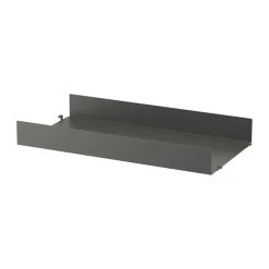 String shelf metal, Dark grey, 58x30 cm, high edge