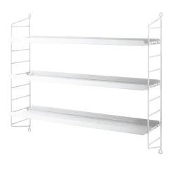 String shelf Pocket metal, white