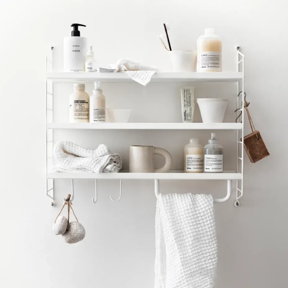 String shelf Pocket metal, white
