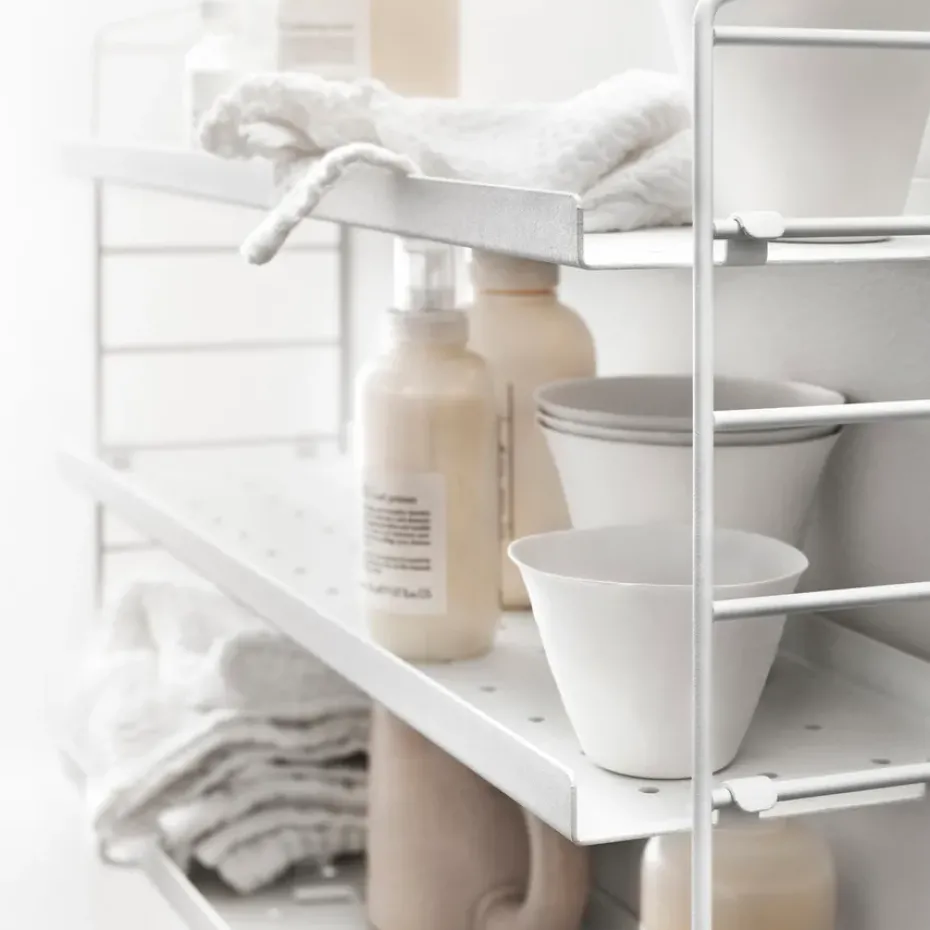 String shelf Pocket metal, white