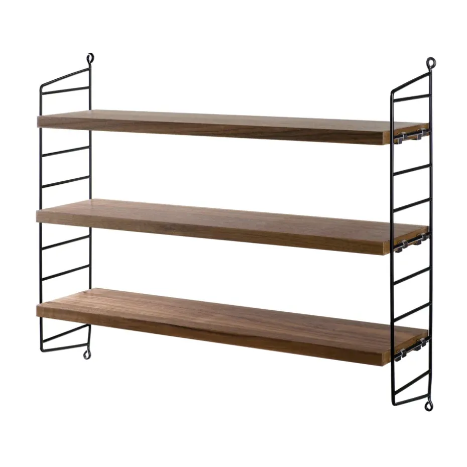 String Shelf Pocket walnut-black, walnut-black