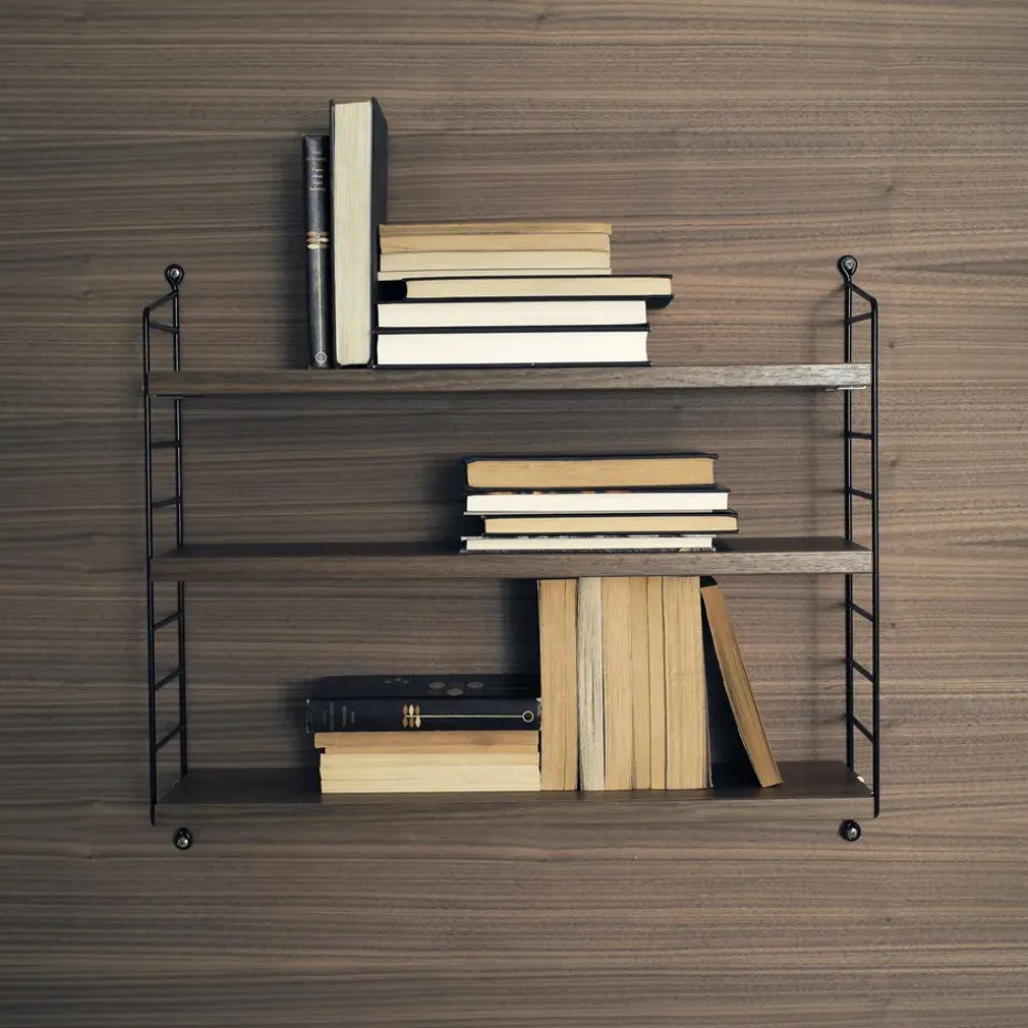 String Shelf Pocket walnut-black, walnut-black