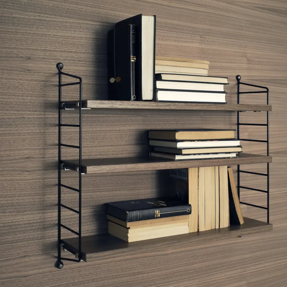 String Shelf Pocket walnut-black, walnut-black
