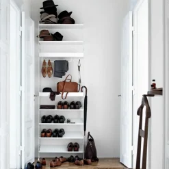String shoe rack metal, White, 78x30 cm