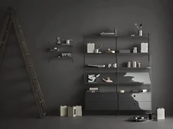 String wall panels, Dark grey, 75x30 cm, 1-pack