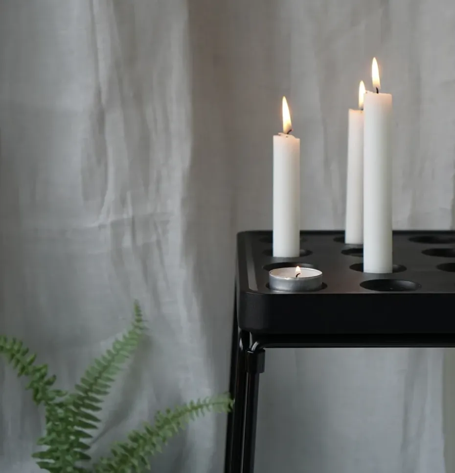 Stumpastaken candle holder black, large