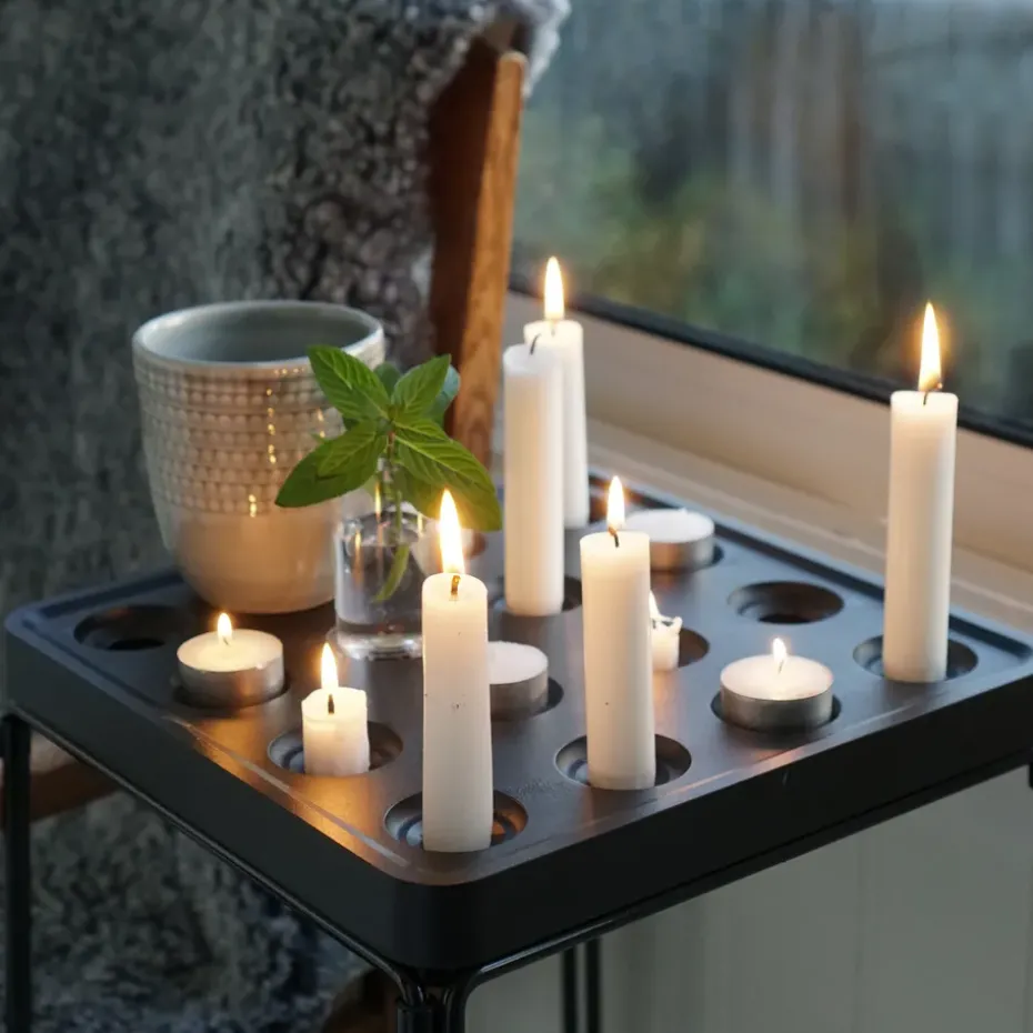 Stumpastaken candle holder black, large