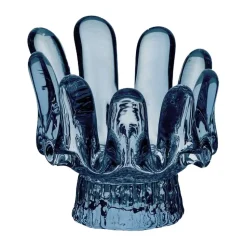 Sunflower candle holder circular glass 9.2 cm, Blue
