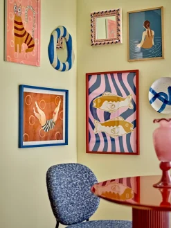 Svela illustration with frame 52x47 cm, Brown