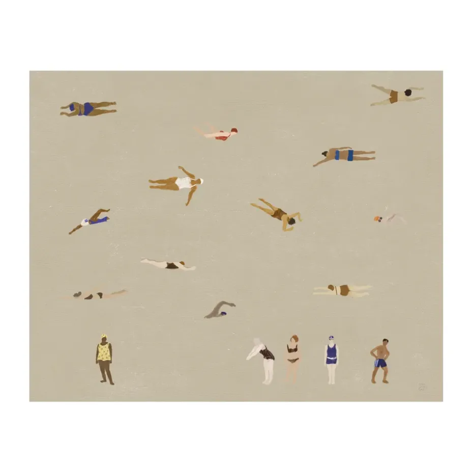 Swimmers poster, Beige, 40x50 cm