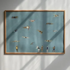 Swimmers poster, Blue, 50x70 cm