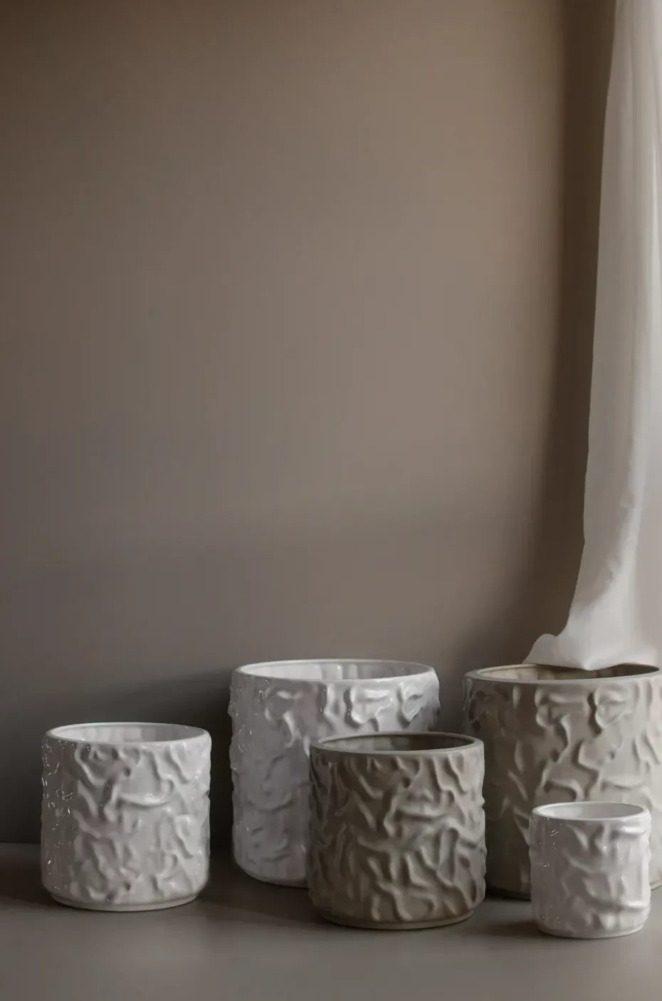 Swoon flower pot Ø15 cm, Shiny white
