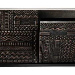 Tabwa media cabinet, Black teak 51x240 cm