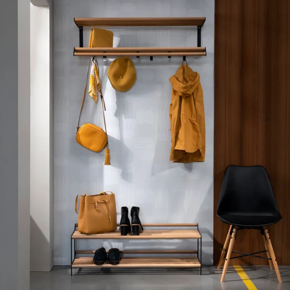 Tamburin hat rack 100 cm, oak-black