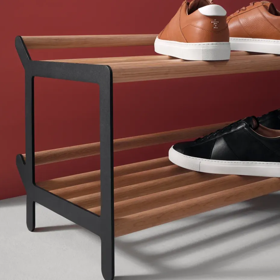 Tamburin shoe shelf 100 cm, oak-black