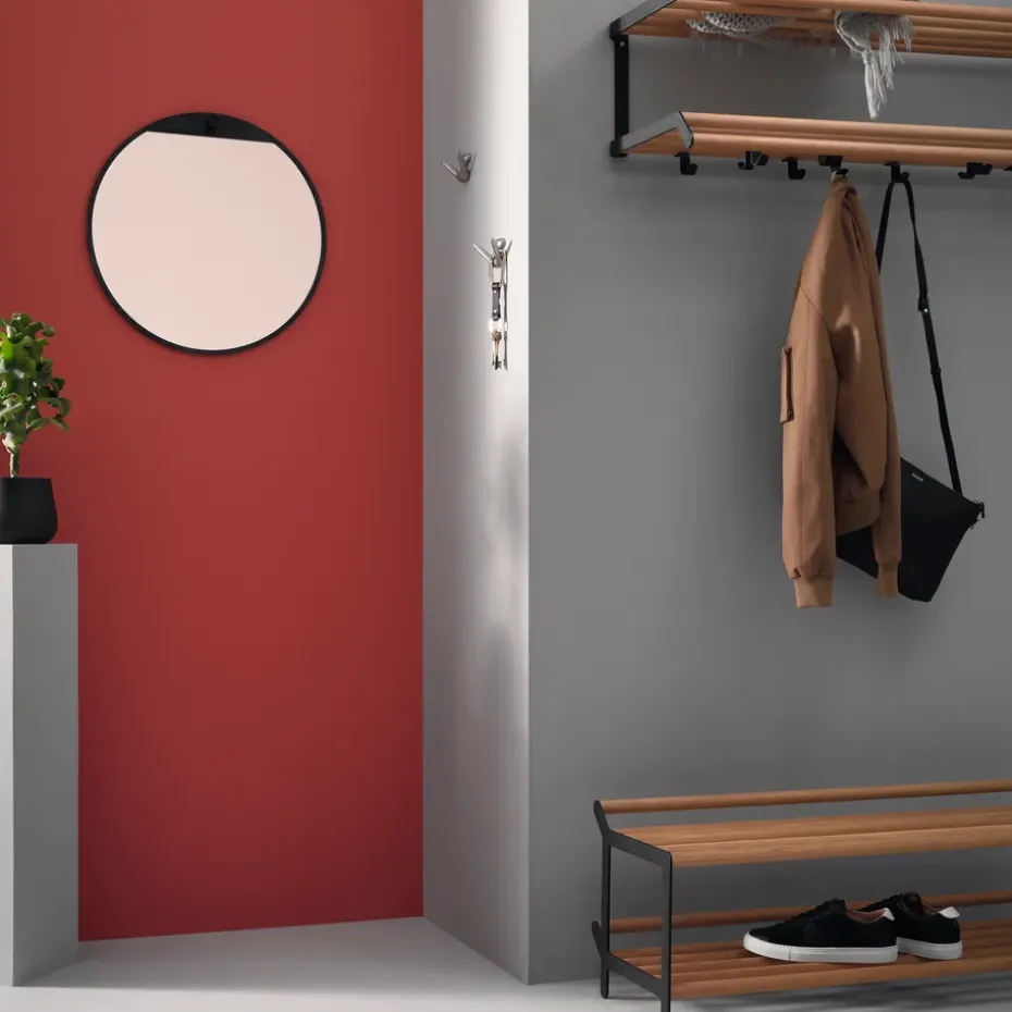 Tamburin shoe shelf 100 cm, oak-black