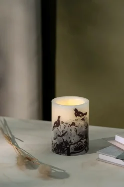 Teemu Järvi x Muurla LED candle Ø7.5x10 cm, Winter Capercaillie