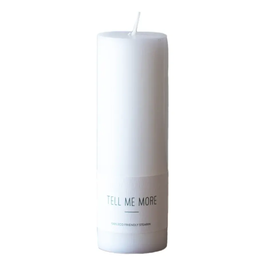 Tell Me More stearin block candle tL 15 cm, White