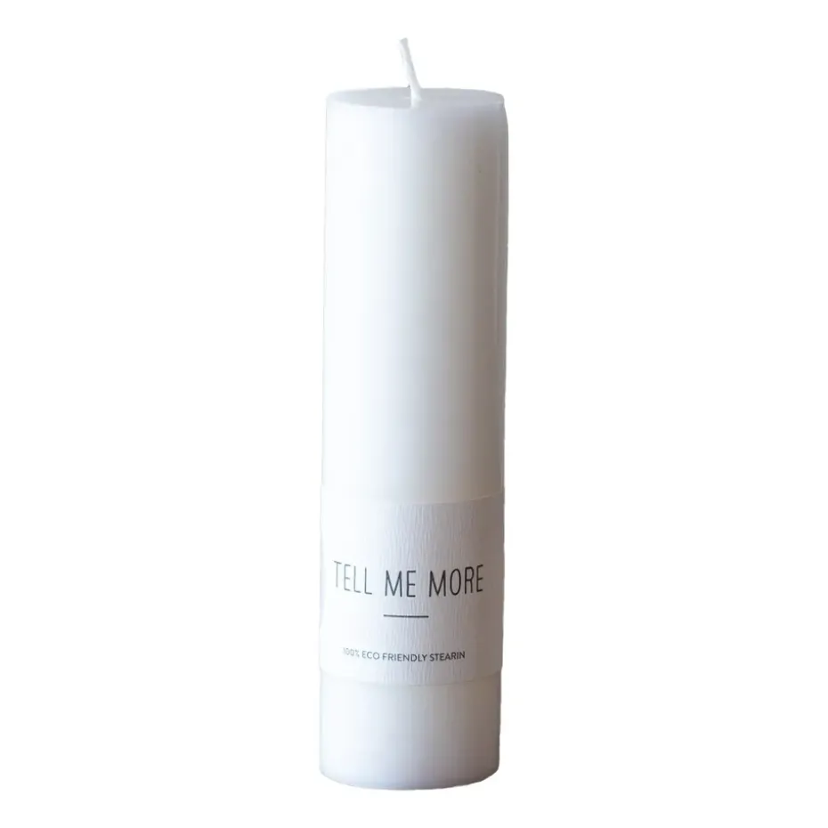 Tell Me More stearin block candle M 15 cm, White