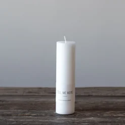 Tell Me More stearin block candle M 15 cm, White