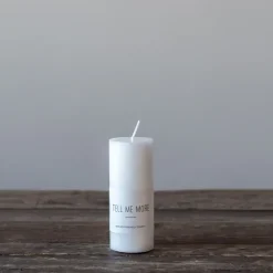 Tell Me More stearin block candle S 10 cm, White