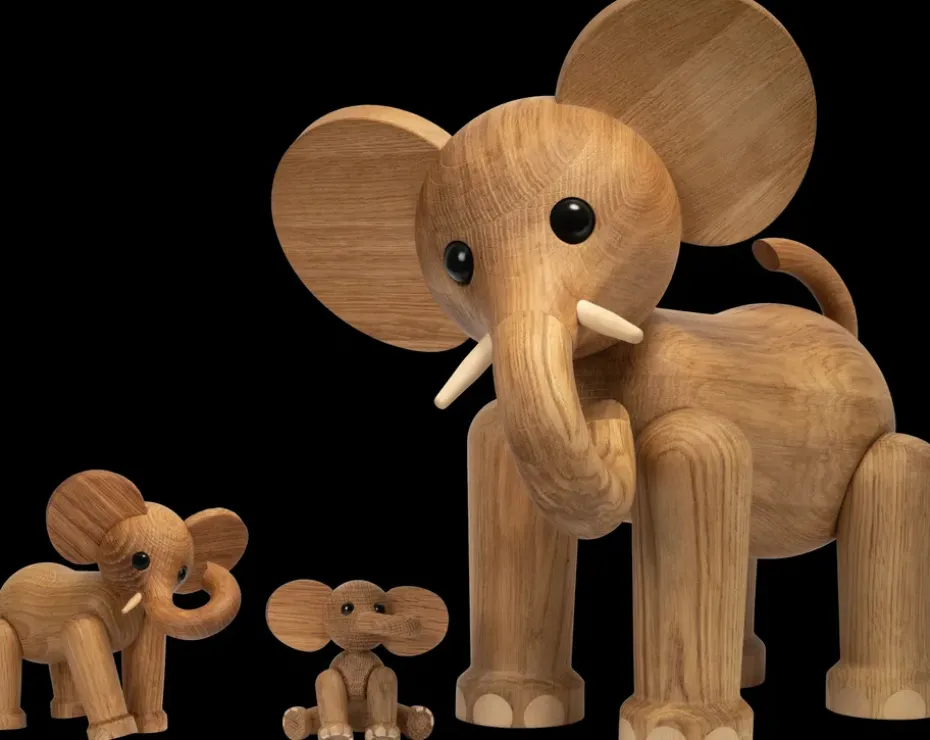 Tembo elephant decoration 41 cm, Oak