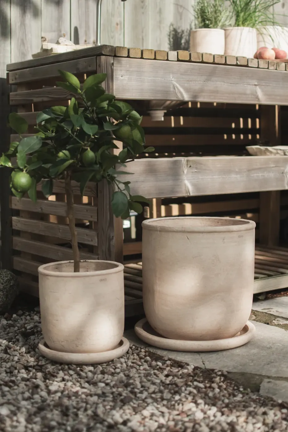 Terra pot, Sand, Ø33x36 cm