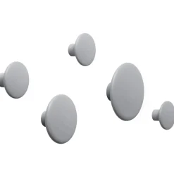 The Dots clothes hook grey, Ø9 cm
