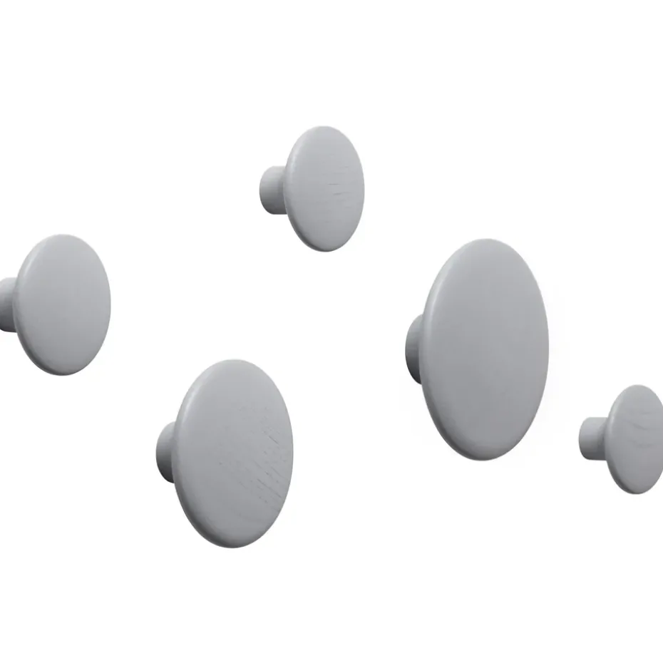 The Dots clothes hook grey, Ø9 cm