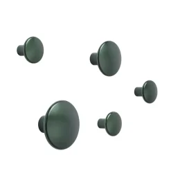 The Dots clothes hook metal 5 pack, Dark green