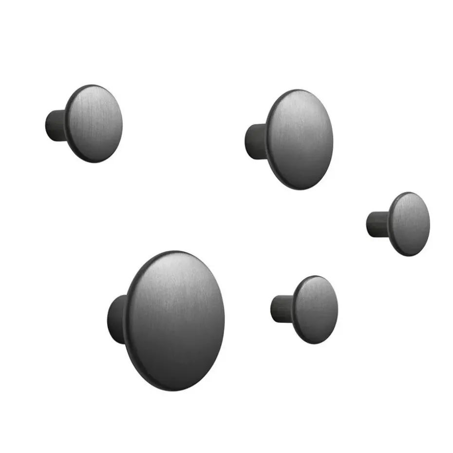 The Dots clothes hook metal 5 pack, Black