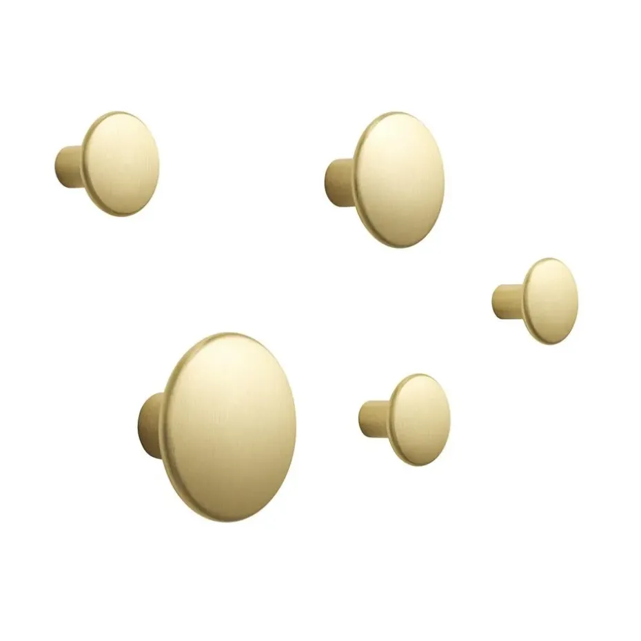 The Dots clothes hook metal 5 pack, Brass