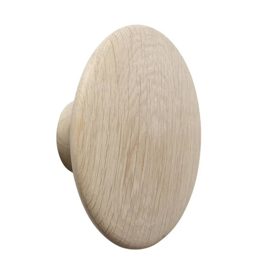 The Dots clothes hook oak, Ø17 cm