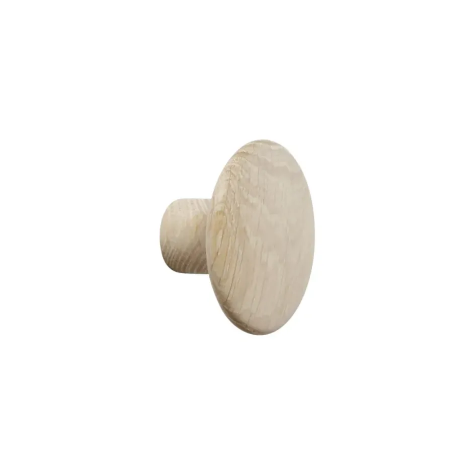 The Dots clothes hook oak, Ø9 cm