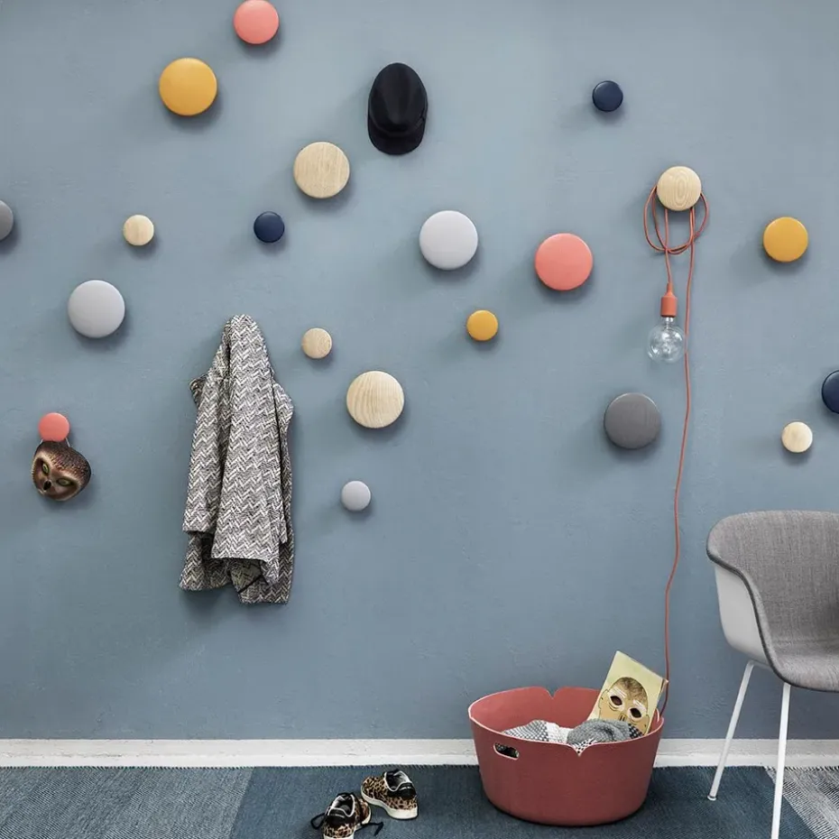 The Dots coat hook midnight blue, Large