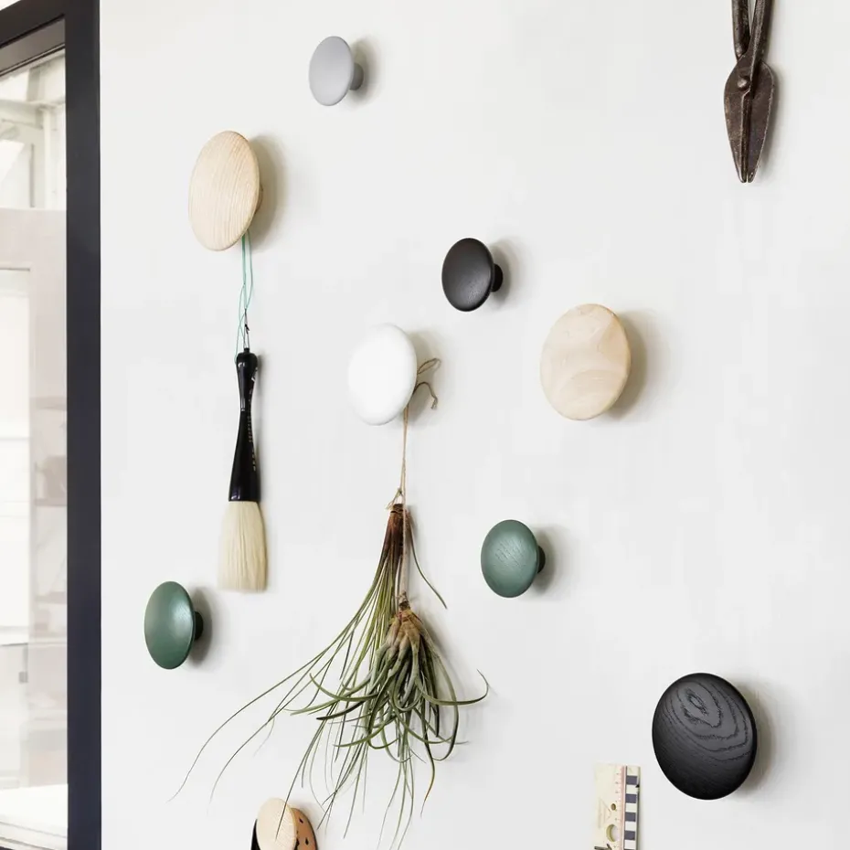 The Dots coat hooks, 5-pack, Black stained ash