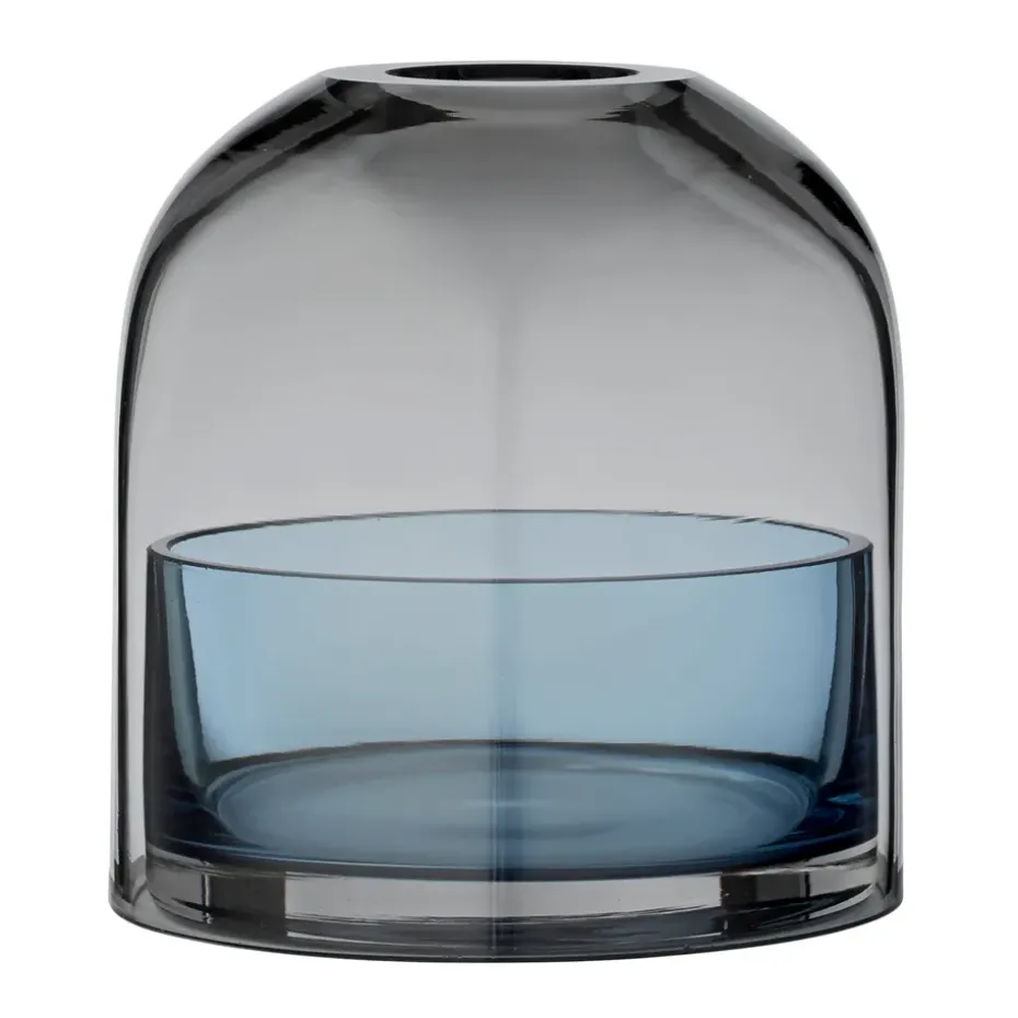 Tota candleholder, black-navy blue