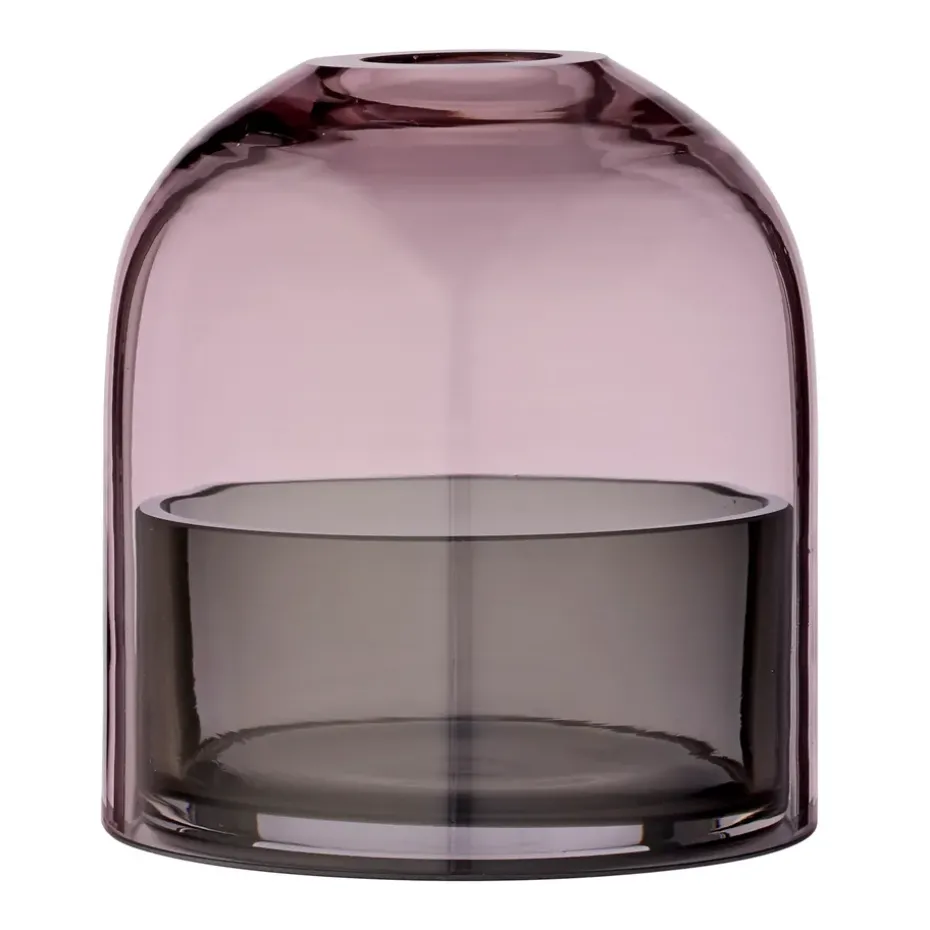 Tota candleholder, pink-black
