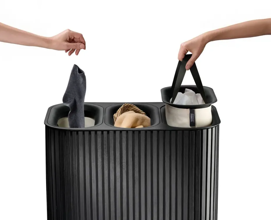 Tota Trio Luxe laundry basket 90 L, Black
