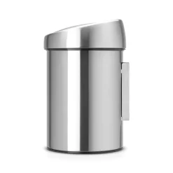 Touch Bin (for wall) plastic inner bucket 3 L, Brushed steel