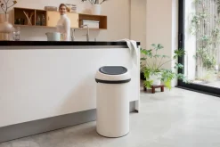 Touch Bin round 60 liter, Soft Beige