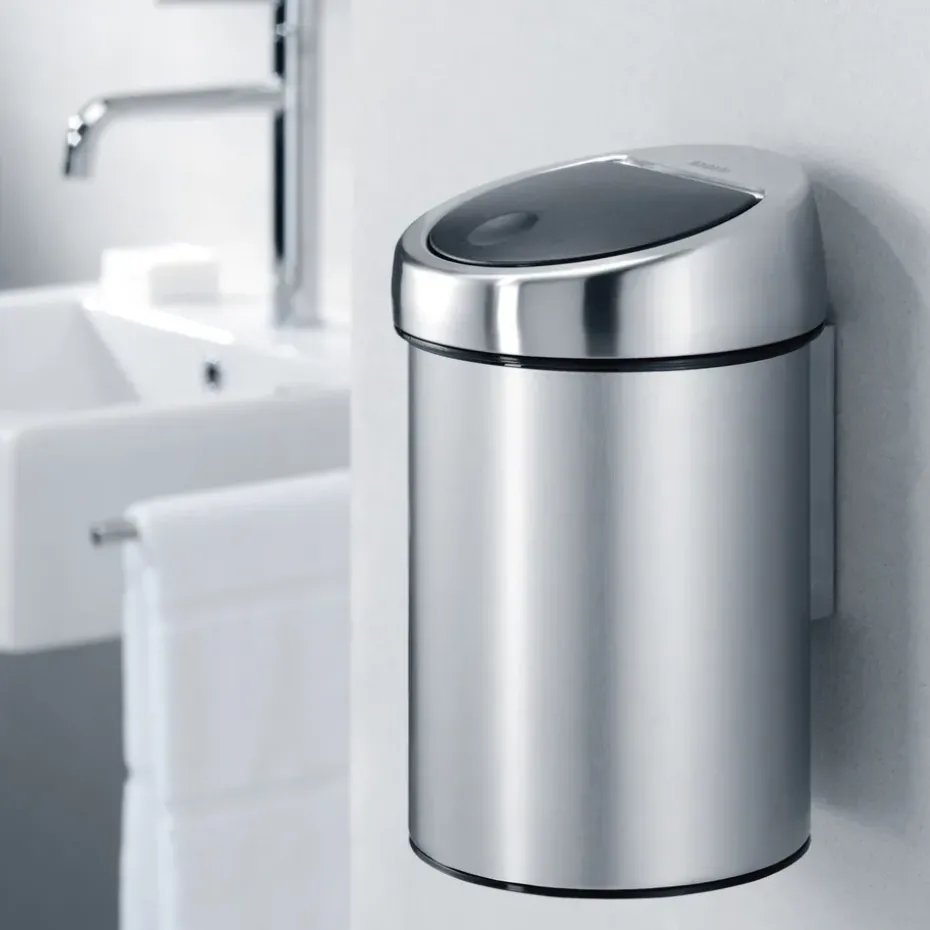 Touch Bin waste bin 3 liters wall mounted, matte steel