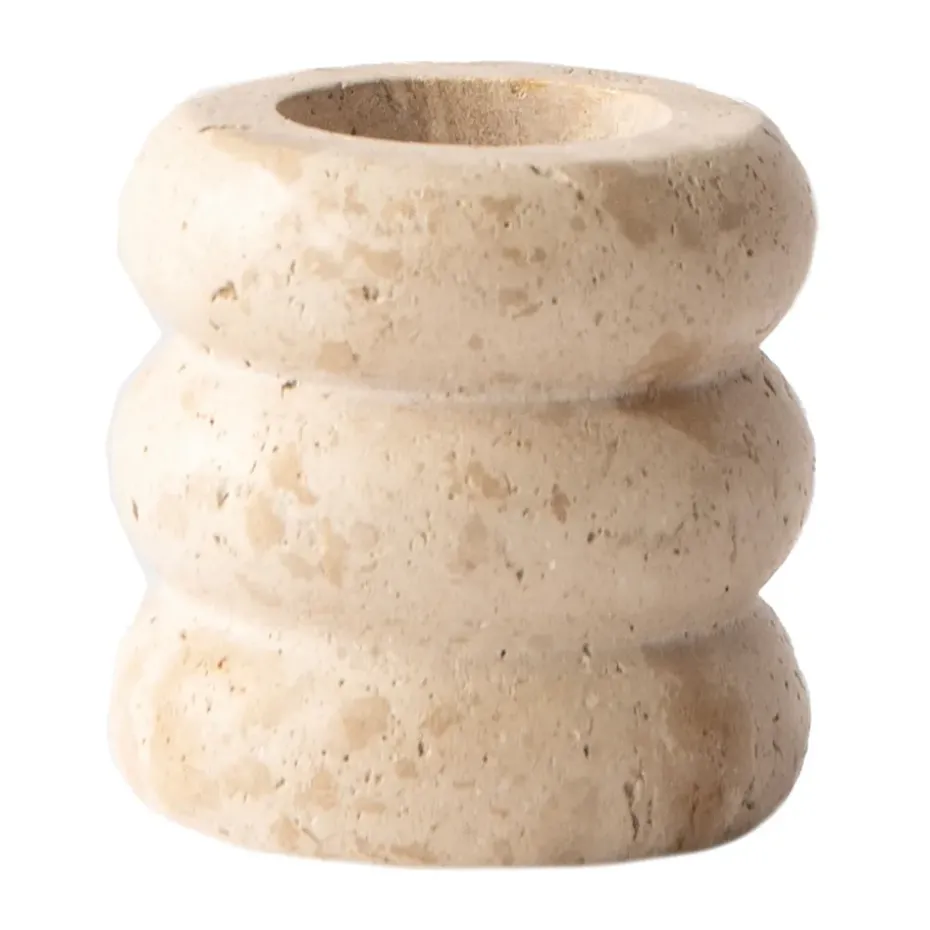 Travertine candle holder, Medium 8 cm