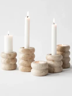 Travertine candle holder, Large 10.5 m