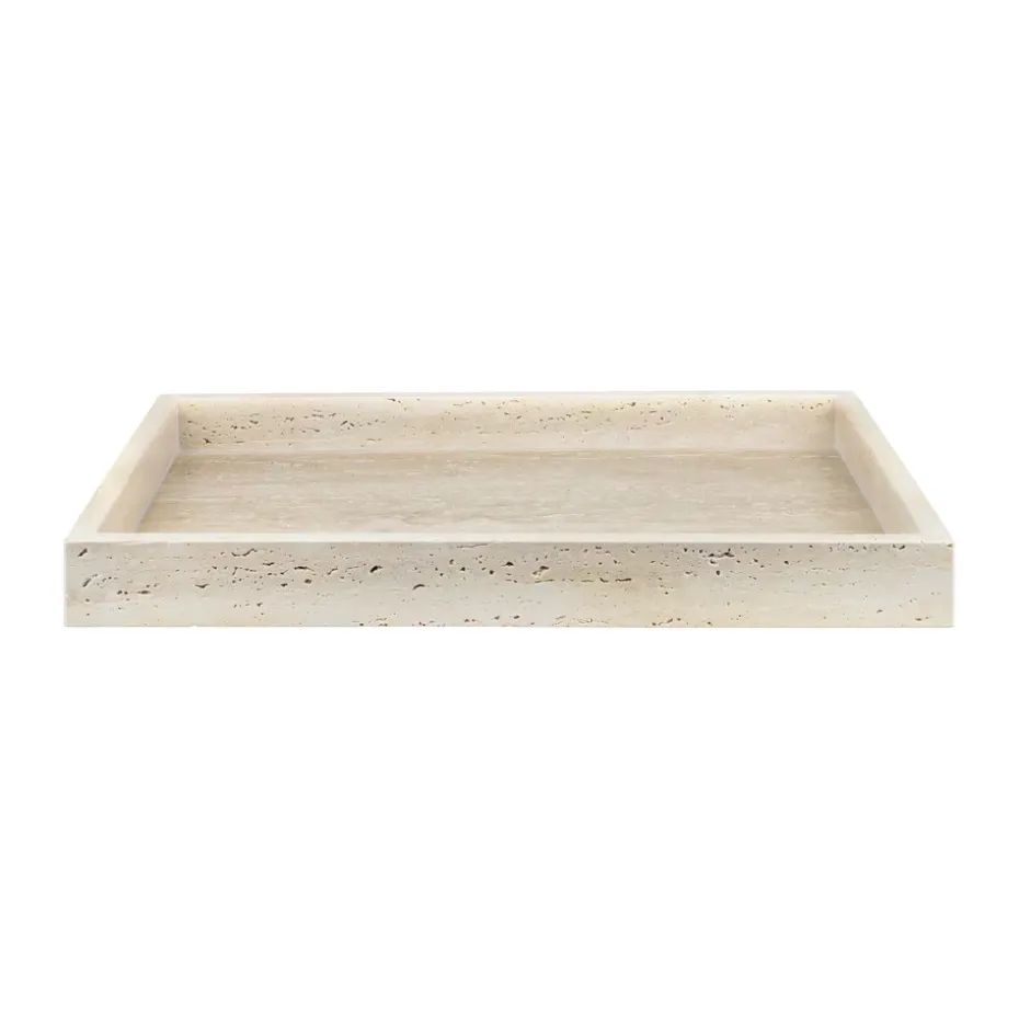 Travertine decoration tray 30x40 cm, Linen