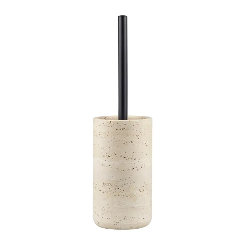 Travertine toilet brush 36 cm, Linen