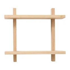 Treat double wall shelf, Oak, 34x12x34 cm