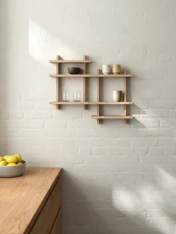 Treat wall shelf single, Oak, 34x12x11.2 cm