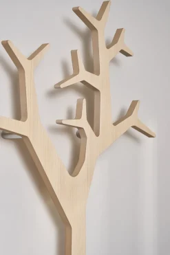 Tree wall wall-mounted coat rack Special Edition 194 cm, White pigmented pine